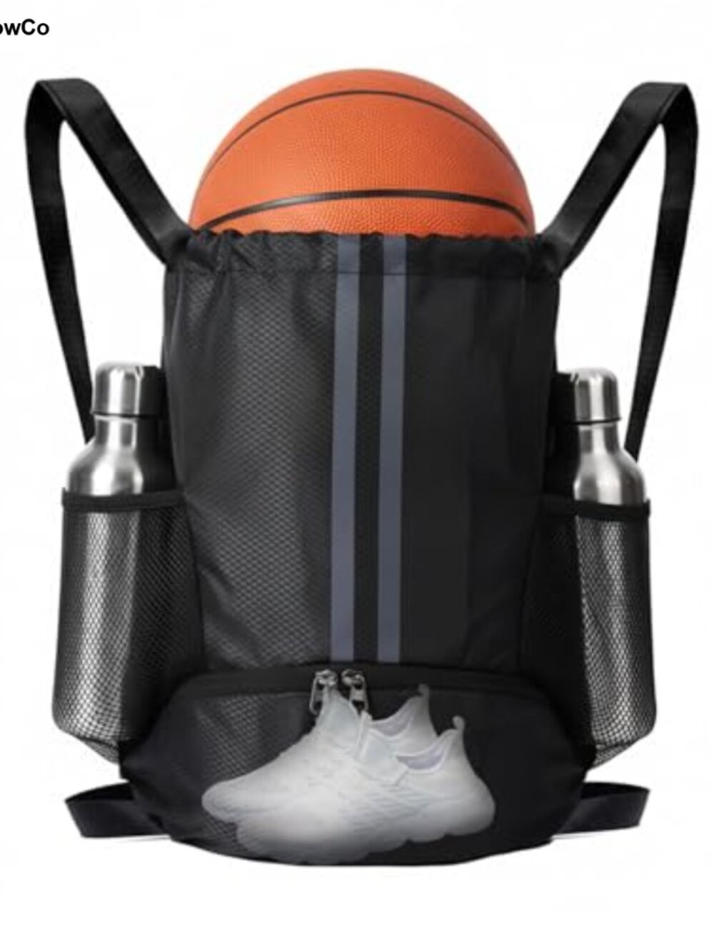 Drawstring Gym Backpack Oxford Cloth Shoe Compartment Wet Pocket